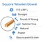 Wood Square Dowel Rods 1 inch Diameter, Multiple Lengths Available, Sticks for Crafts &#x26; Woodworking | Woodpeckers